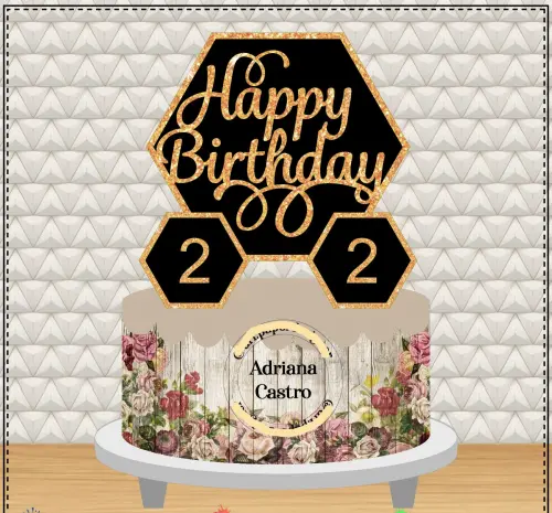 Arquivo de Corte Topo de Bolo - Happy Birthday