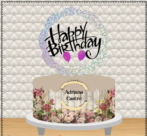 Arquivo de Corte Topo de Bolo - Happy Birthday