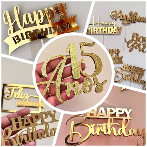 Arquivo de Corte Topo de Bolo - Happy Birthday