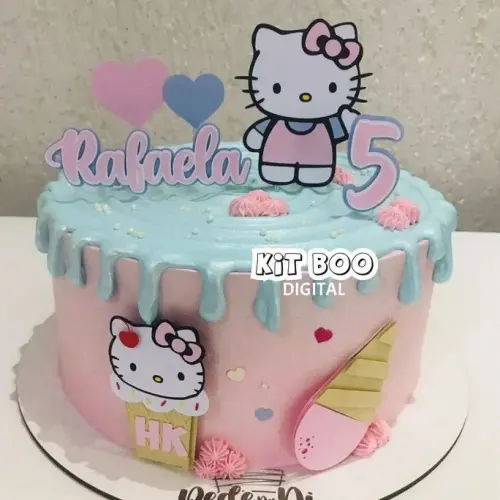 Arquivo de Corte Topo de Bolo - Hello Kitty e Sua Turma