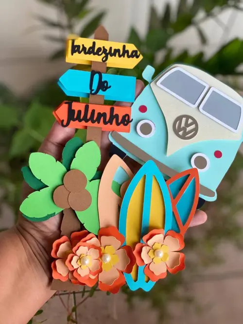 Arquivo de Corte Topo de Bolo - Hippie