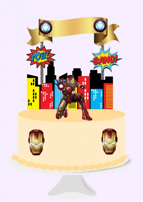 Arquivo de Corte Topo de Bolo - Homem de Ferro