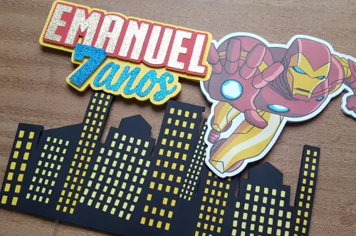 Arquivo de Corte Topo de Bolo - Homem de Ferro