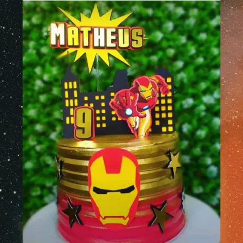 Arquivo de Corte Topo de Bolo - Homem de Ferro