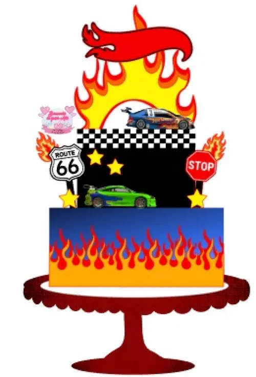 Arquivo de Corte Topo de Bolo - Hot Wheels