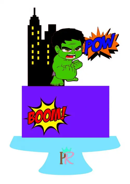 Arquivo de Corte Topo de Bolo - Hulk