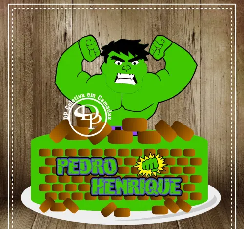 Arquivo de Corte Topo de Bolo - Hulk