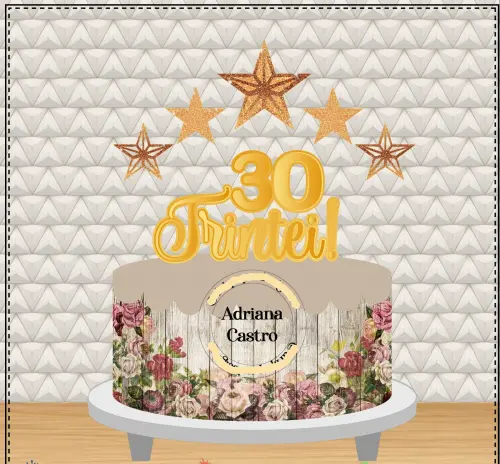 Arquivo de Corte Topo de Bolo - Idade 30tei