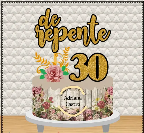 Arquivo de Corte Topo de Bolo - Idade 30tei