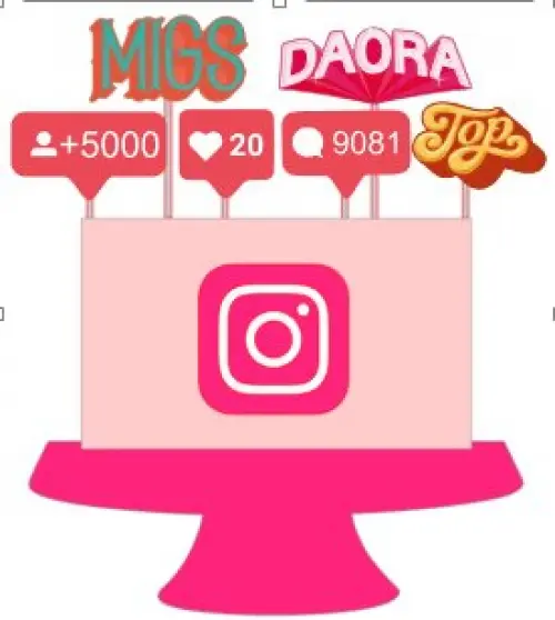 Arquivo de Corte Topo de Bolo - Instagram