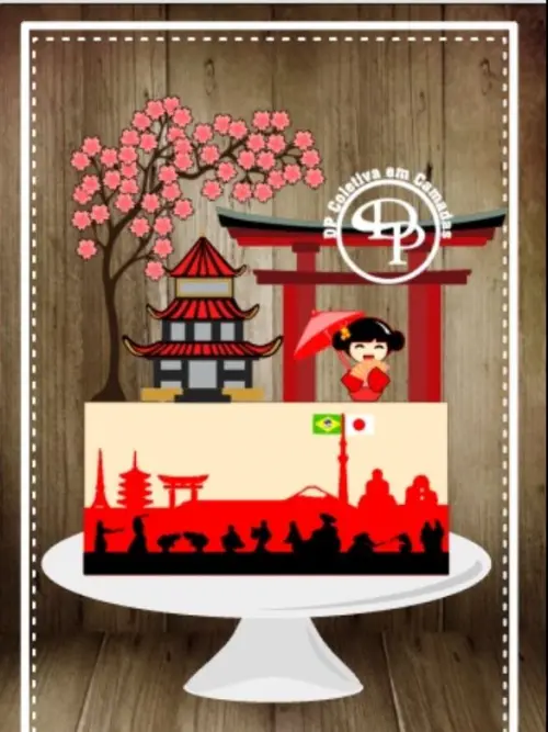Arquivo de Corte Topo de Bolo - Japão