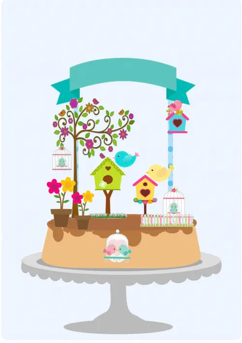 Arquivo de Corte Topo de Bolo - Jardim