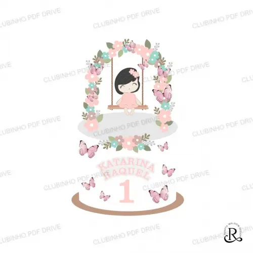 Arquivo de Corte Topo de Bolo - Jardim