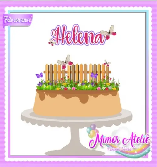 Arquivo de Corte Topo de Bolo - Jardim