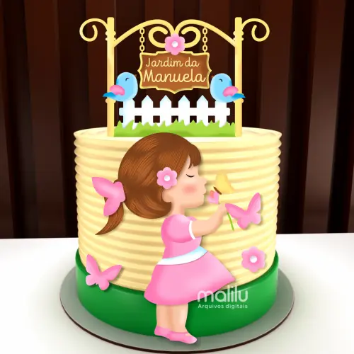 Arquivo de Corte Topo de Bolo - Jardim