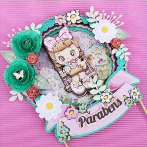 Arquivo de Corte Topo de Bolo - Jardim