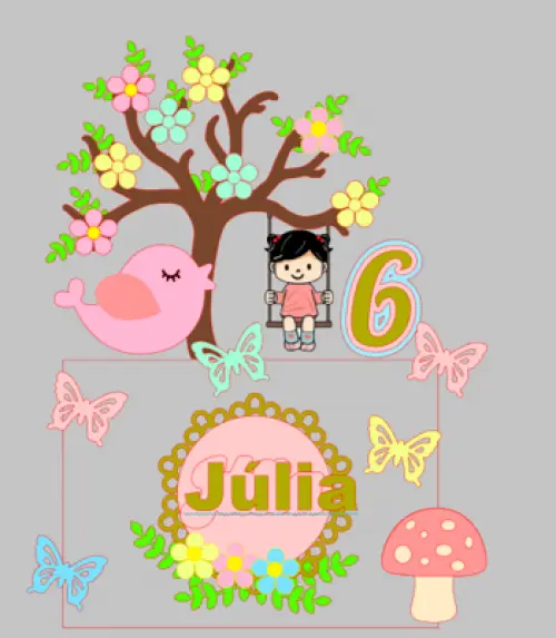 Arquivo de Corte Topo de Bolo - Jardim