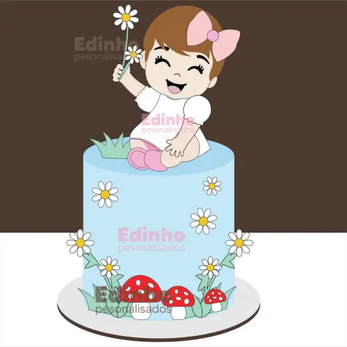 Arquivo de Corte Topo de Bolo - Jardim