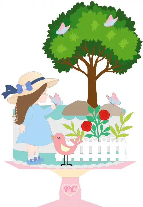 Arquivo de Corte Topo de Bolo - Jardim