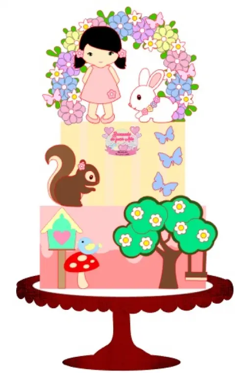 Arquivo de Corte Topo de Bolo - Jardim