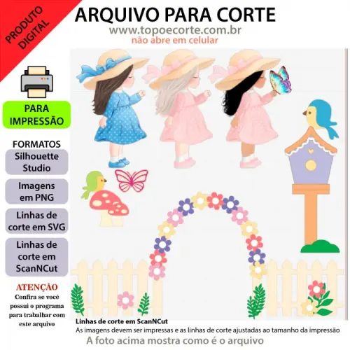 Arquivo de Corte Topo de Bolo - Jardim