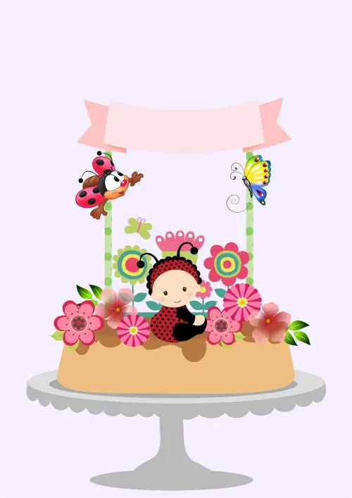 Arquivo de Corte Topo de Bolo - Joaninha