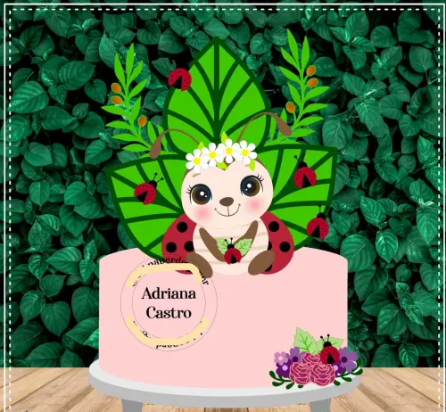 Arquivo de Corte Topo de Bolo - Joaninha