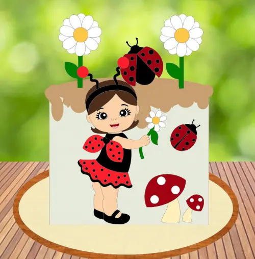 Arquivo de Corte Topo de Bolo - Joaninha