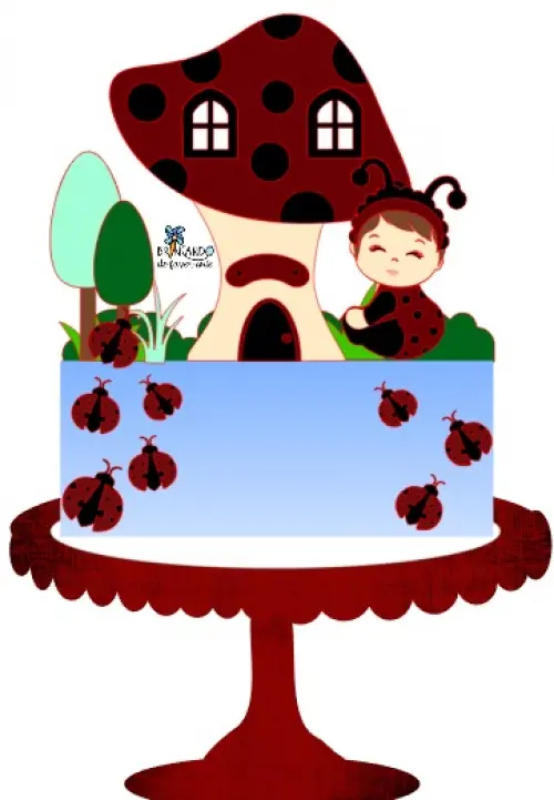 Arquivo de Corte Topo de Bolo - Joaninha