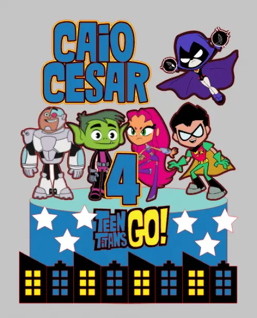 Arquivo de Corte Topo de Bolo - Jovens Titãs