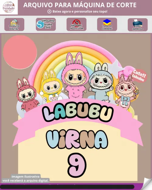 Arquivo de Corte Topo de Bolo - Labubu