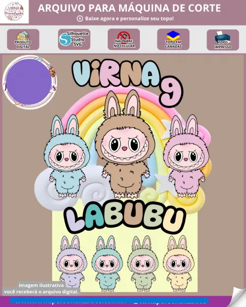 Arquivo de Corte Topo de Bolo - Labubu