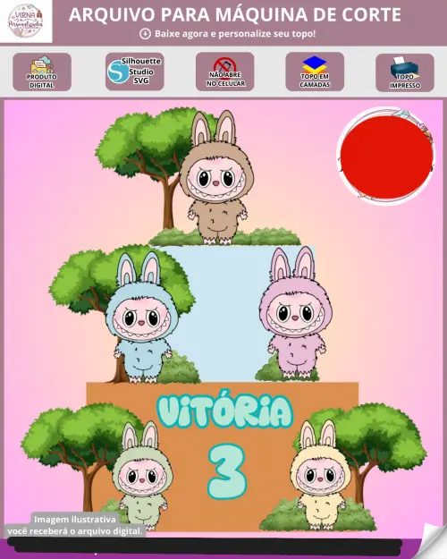 Arquivo de Corte Topo de Bolo - Labubu