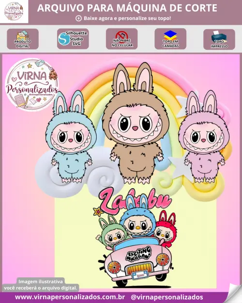 Arquivo de Corte Topo de Bolo - Labubu