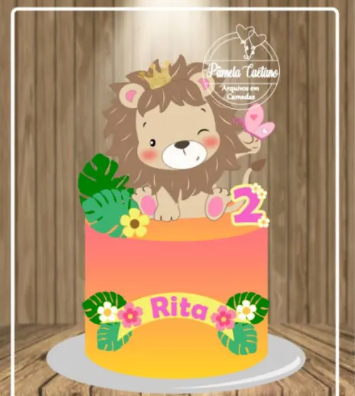 Arquivo de Corte Topo de Bolo - Leãozinho