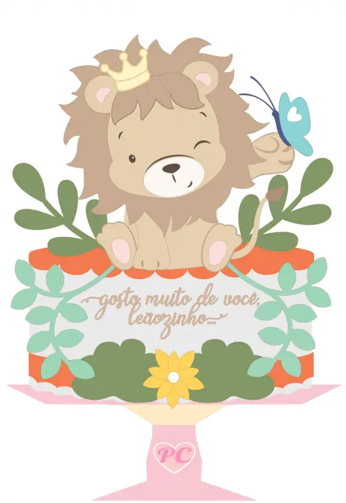 Arquivo de Corte Topo de Bolo - Leãozinho