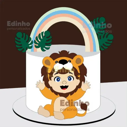 Arquivo de Corte Topo de Bolo - Leãozinho