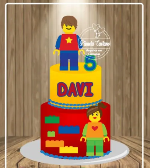 Arquivo de Corte Topo de Bolo - Lego