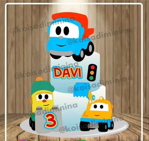 Arquivo de Corte Topo de Bolo - Léo e o Caminhão