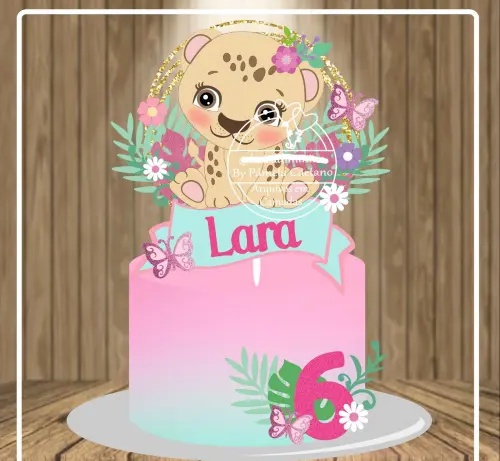 Arquivo de Corte Topo de Bolo - Leopardo