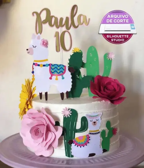 Arquivo de Corte Topo de Bolo - Lhama