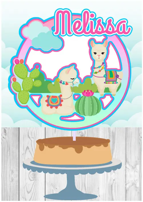 Arquivo de Corte Topo de Bolo - Lhama