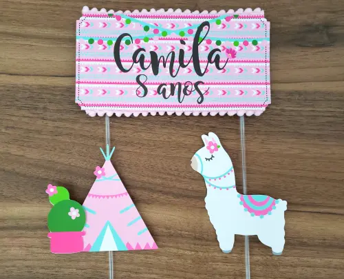 Arquivo de Corte Topo de Bolo - Lhama