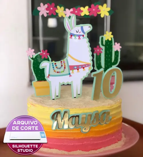 Arquivo de Corte Topo de Bolo - Lhama