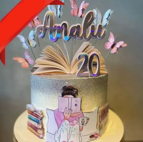 Arquivo de Corte Topo de Bolo - Livros / Leitor