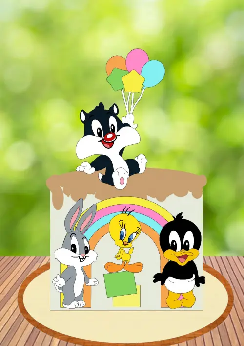 Arquivo de Corte Topo de Bolo - Looney Tunes