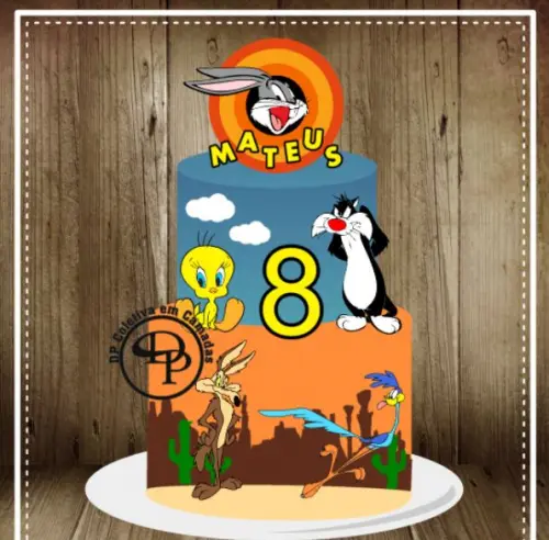 Arquivo de Corte Topo de Bolo - Looney Tunes