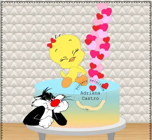 Arquivo de Corte Topo de Bolo - Looney Tunes