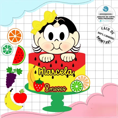 Arquivo de Corte Topo de Bolo - Magali