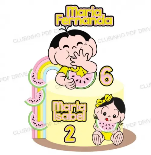 Arquivo de Corte Topo de Bolo - Magali